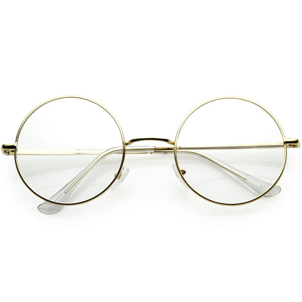 Beison Vintage Round Optical Metal Glasses Frame Clear Lens 49mm 